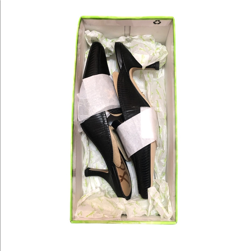 Sam Edelman Black Mules with Gold Chain - Picture 13 of 15